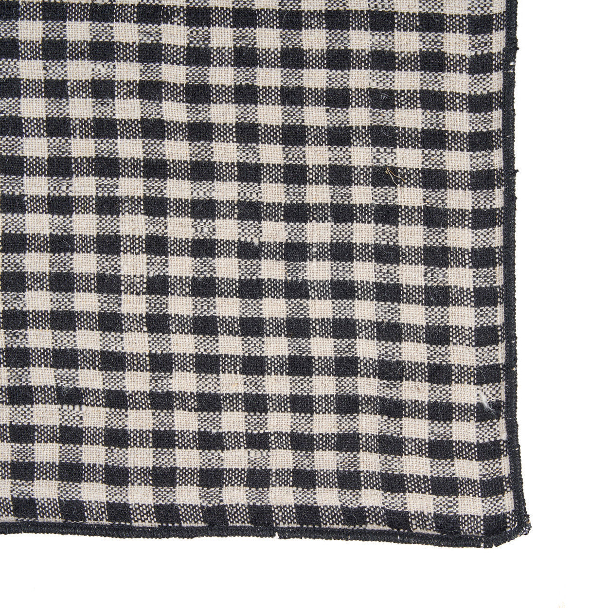 Servet Picknick – linnen, naturel/zwart, 45x45 cm