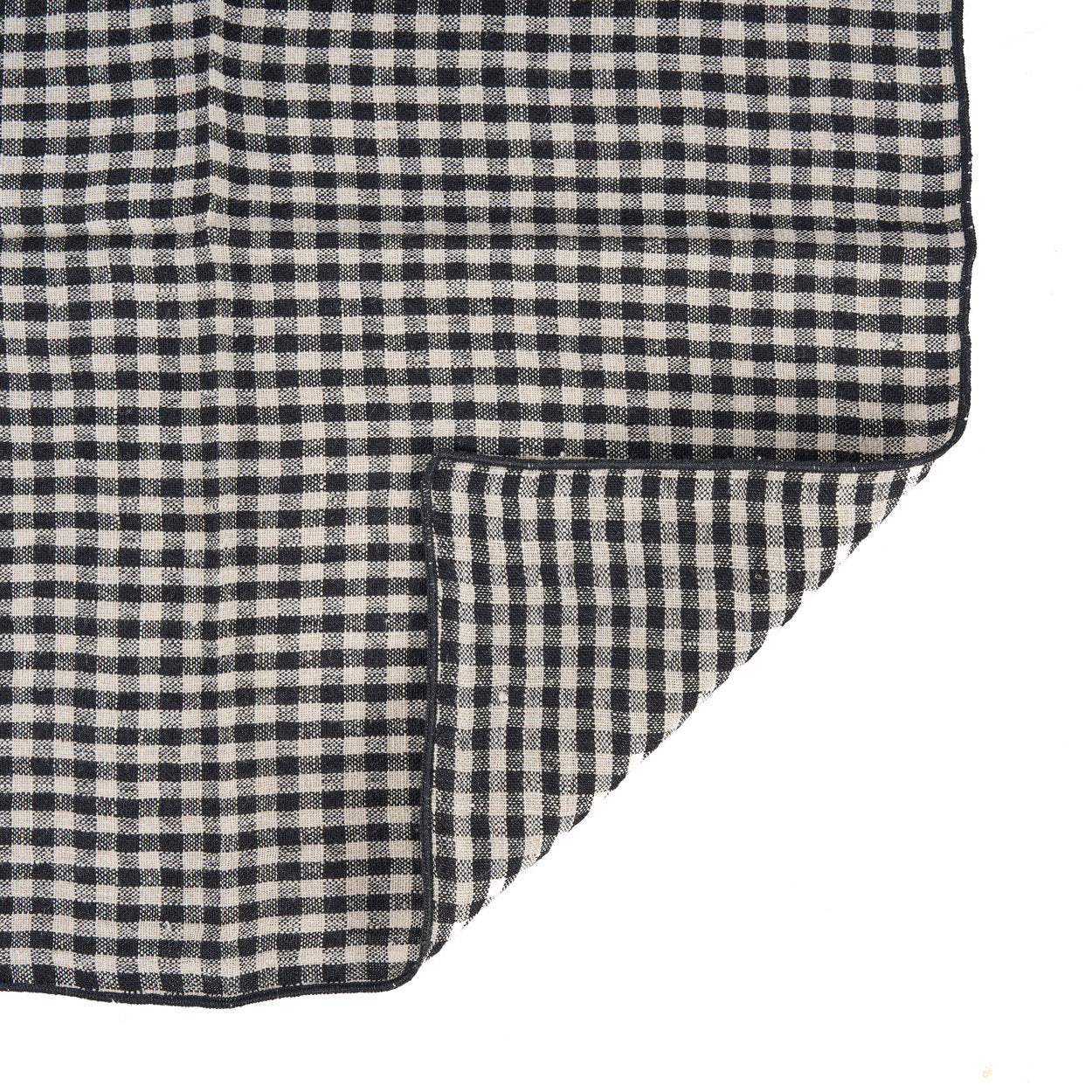 Servet Picknick – linnen, naturel/zwart, 45x45 cm