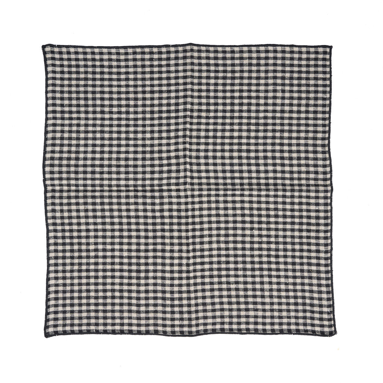 Servet Picknick – linnen, naturel/zwart, 45x45 cm