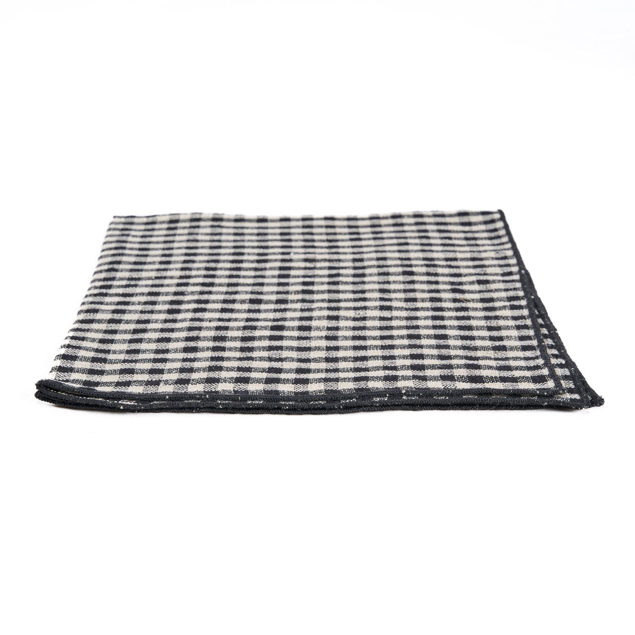 Servet Picknick – linnen, naturel/zwart, 45x45 cm