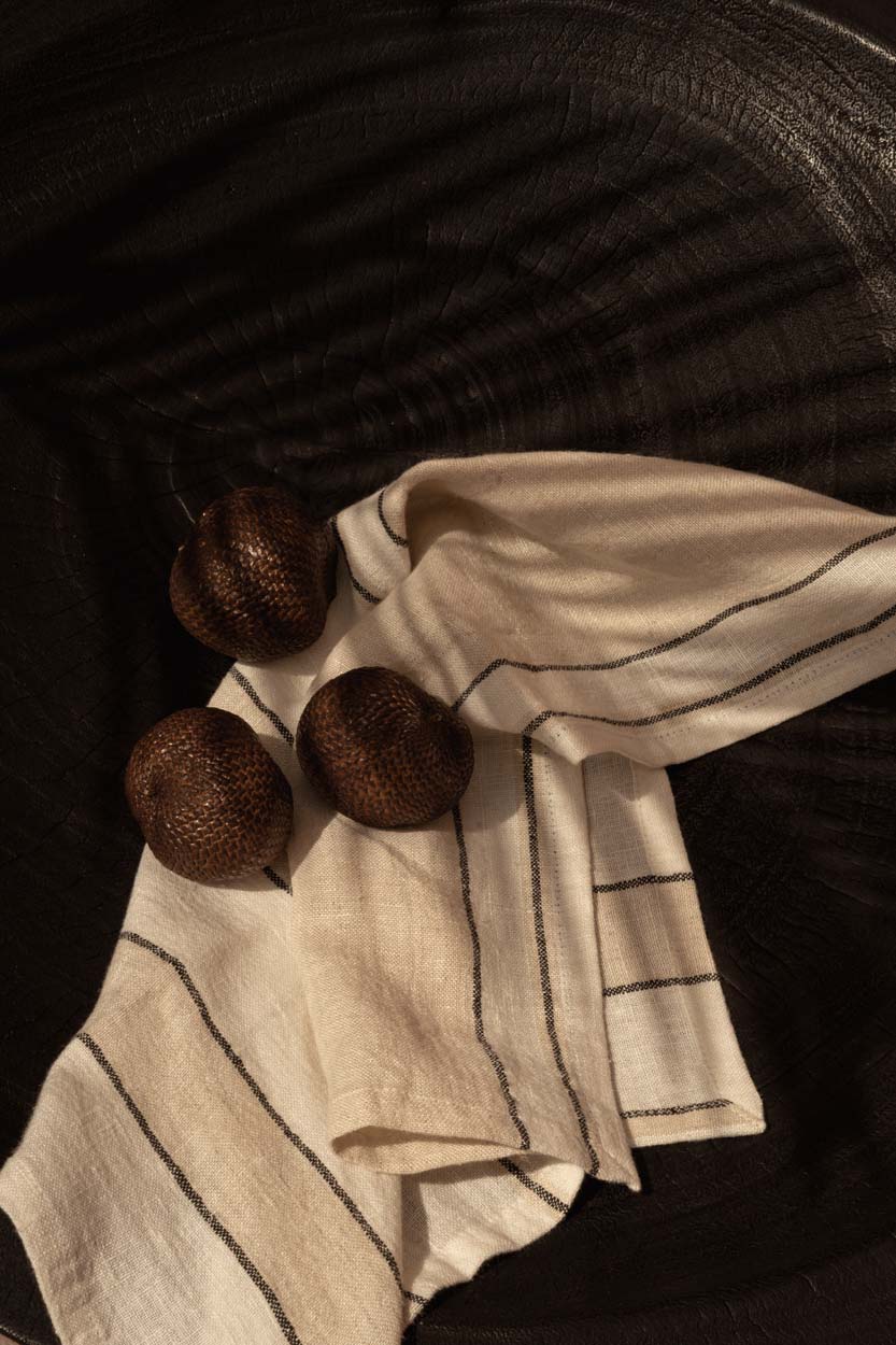 Het Lint Biscuit Servet - Natural Black - 45x45