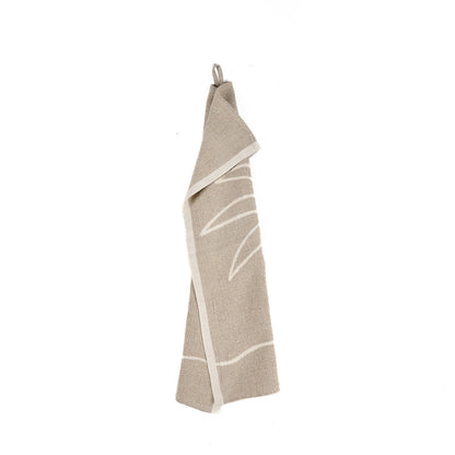 De Linen Palm Tree Keukendoek - Natural White - 50x70