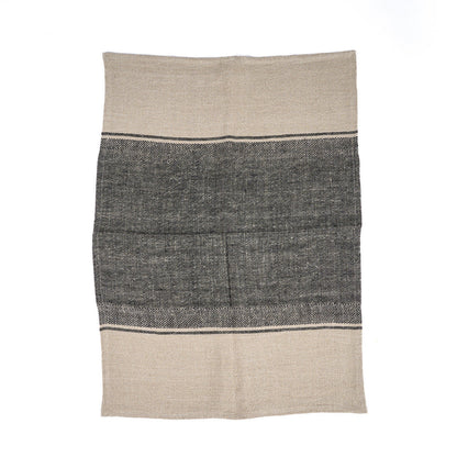 De Linen Moody Keukendoek - Natural Black - 50x70