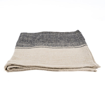 De Linen Moody Keukendoek - Natural Black - 50x70