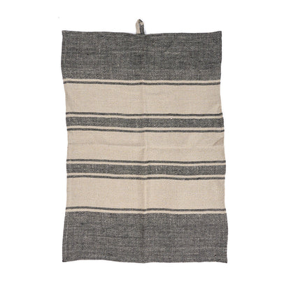 De Linen Smudge Keukendoek - Natural Black - 50x70
