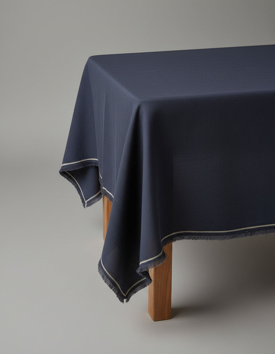 Die Toskana-Tischdecke - Schwarz Natur - 150x300