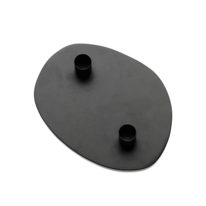 Kaarsenhouder Glowpad – messing, zwart, 20x15x3 cm