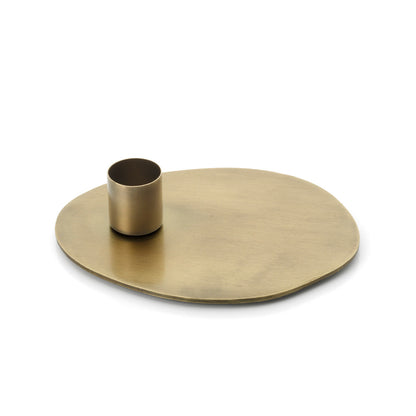 Kaarsenhouder Glowpad – metaal, goud, S 10x13x3 cm