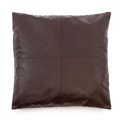 The Four Panel Leather Cushion Cover - Choco - 60x60