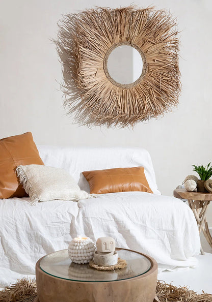 Sechsteiliger Lederkissenbezug – Kamel – 30x50