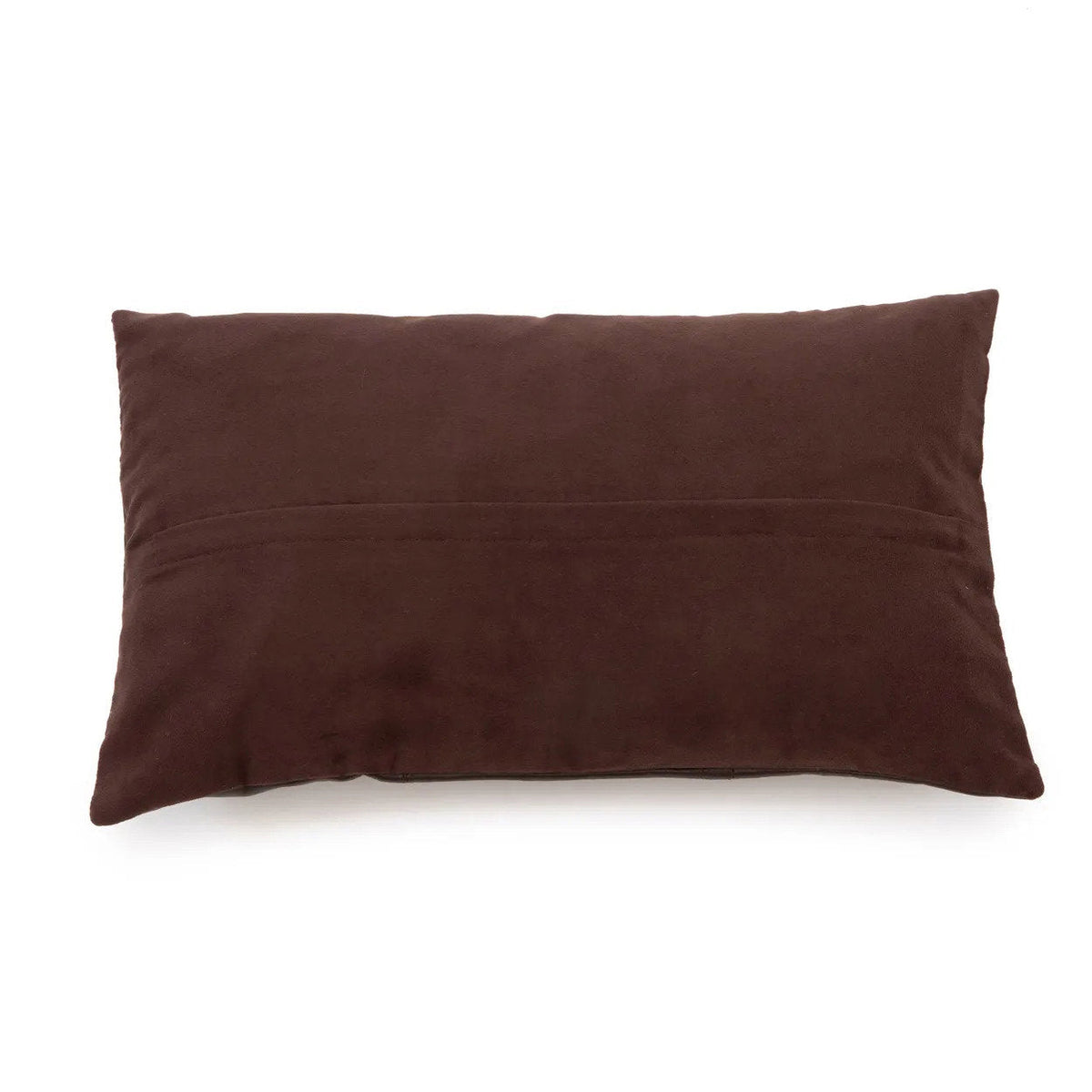 Kussenhoes Six Panel Leather – leer chocoladebruin, 30x50