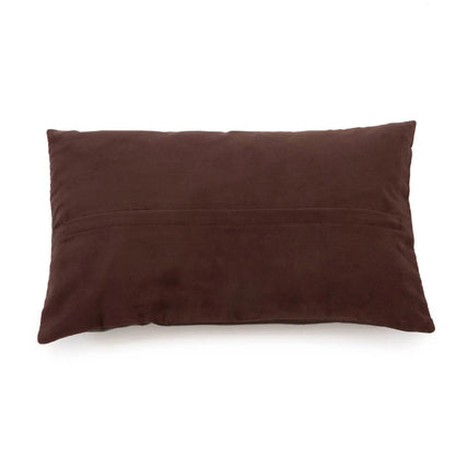 Kussenhoes Six Panel Leather – leer chocoladebruin, 30x50