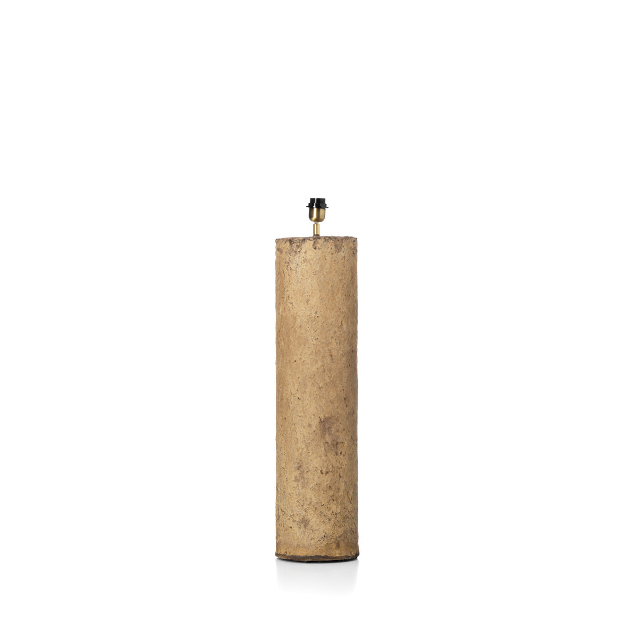 Vloerlamp Totem – papier-maché, modderbruin, ø20×75 cm