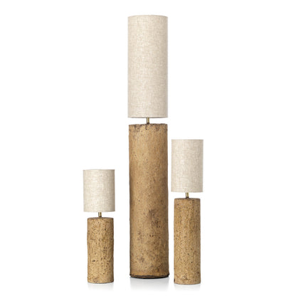 Vloerlamp Totem – papier-maché, modderbruin, ø20×75 cm