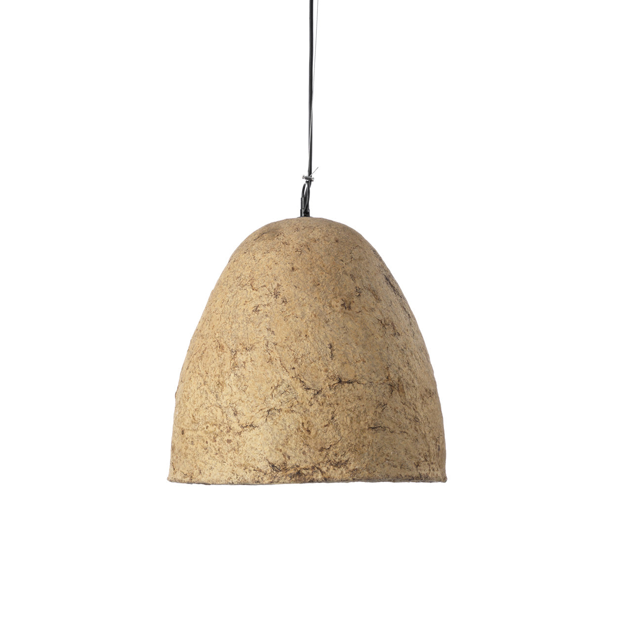 Hanglamp Savana – papier-maché, modderbruin, ø40×42 cm