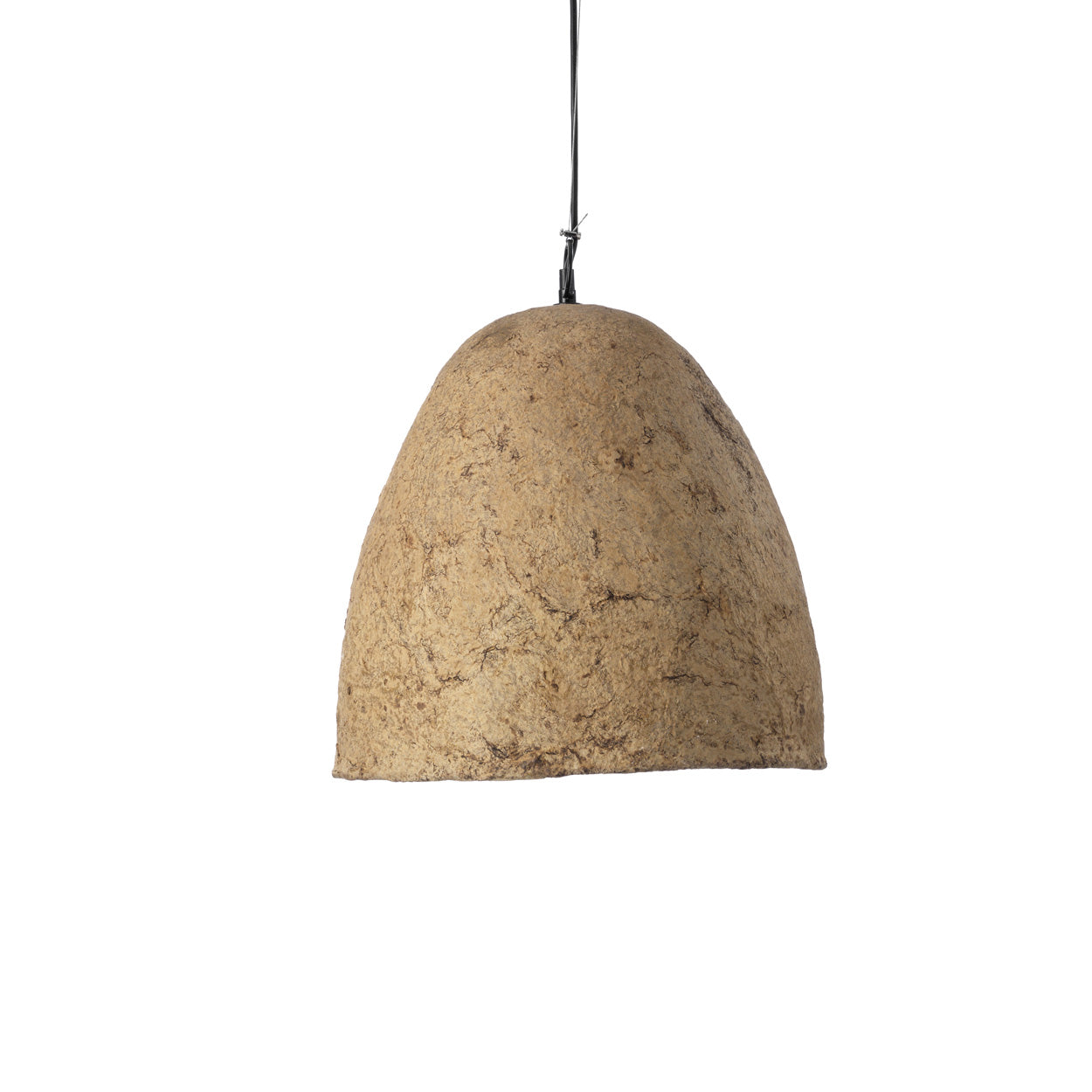 Hanglamp Savana – papier-maché, modderbruin, ø40×42 cm