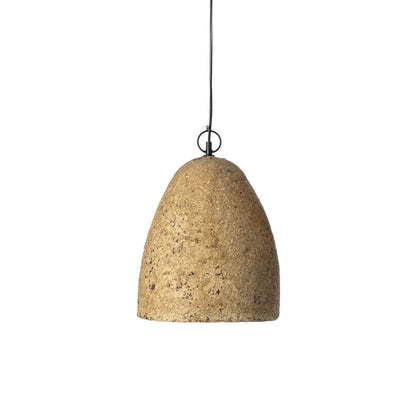 Hanglamp Savana – papier-maché, modderbruin, ø30×35 cm