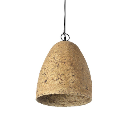Hanglamp Savana – papier-maché, modderbruin, ø30×35 cm