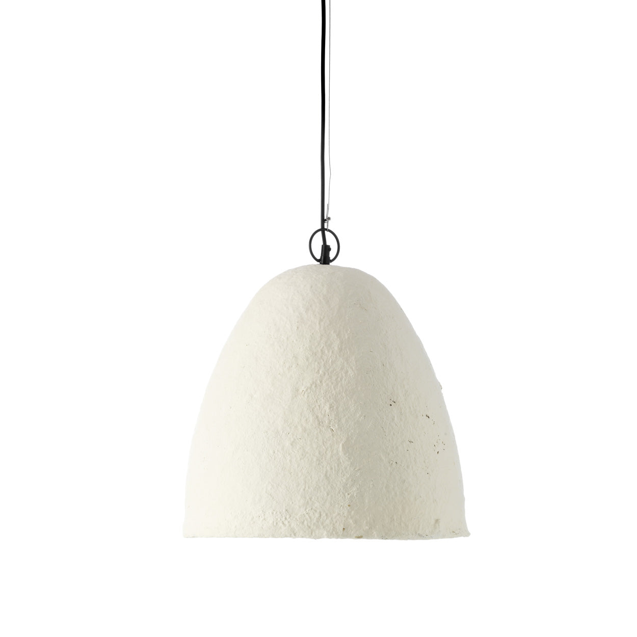 Hanglamp Savana – papier-maché, wit, L, ø40x42 cm