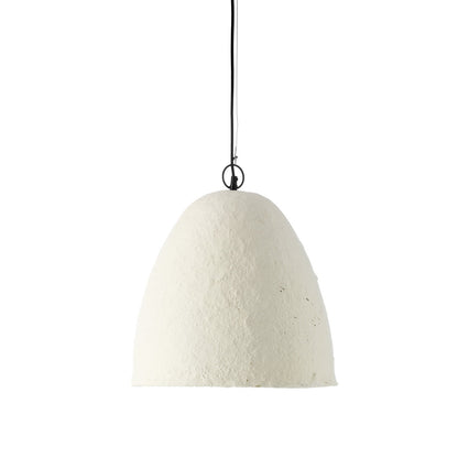 Hanglamp Savana – papier-maché, wit, L, ø40x42 cm