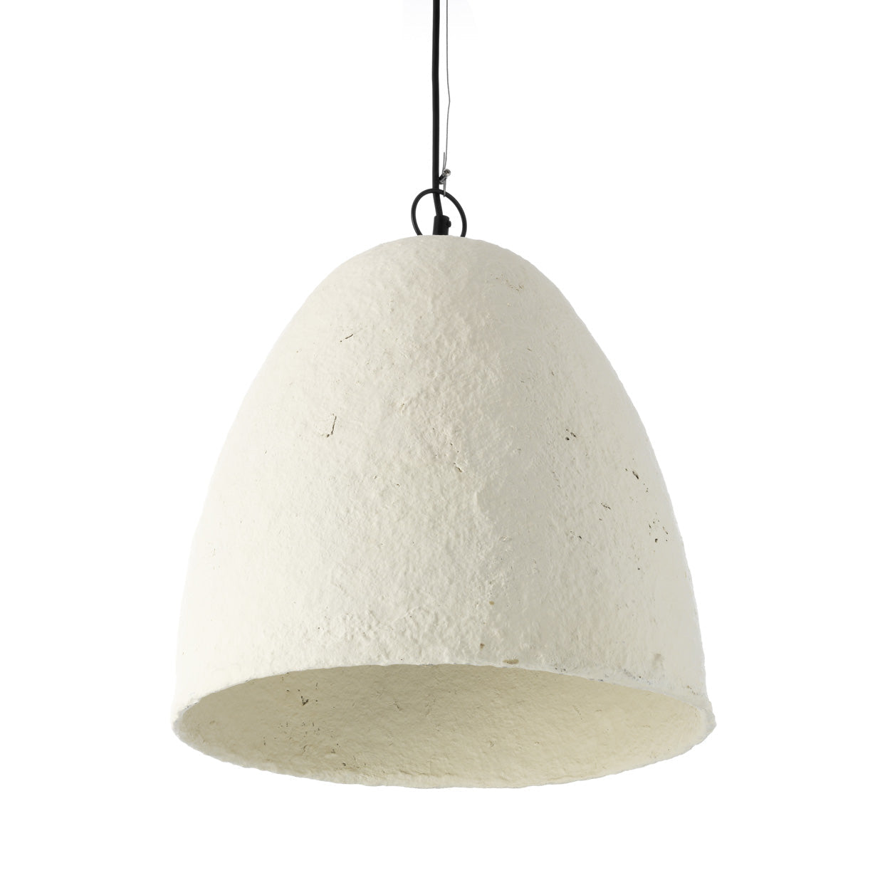 Hanglamp Savana – papier-maché, wit, L, ø40x42 cm