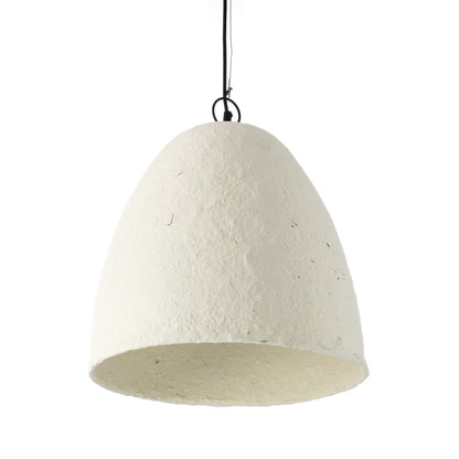 Hanglamp Savana – papier-maché, wit, L, ø40x42 cm