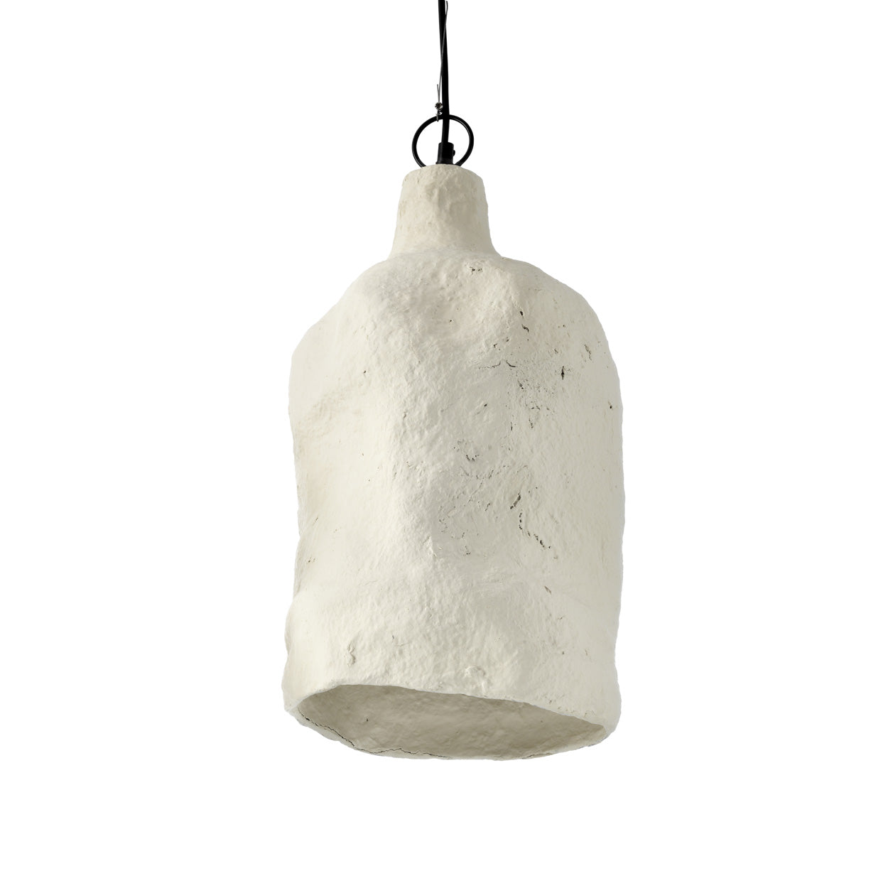 Hanglamp Moloko – papier-maché, wit, ø28×46 cm