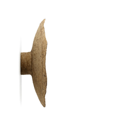 Wandlamp Sahara Glow – papier-maché, modderbruin, ø60×17 cm