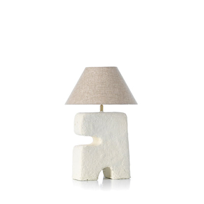 Tafellamp L’Objet – papier-maché, wit, M, 13x26x32 cm