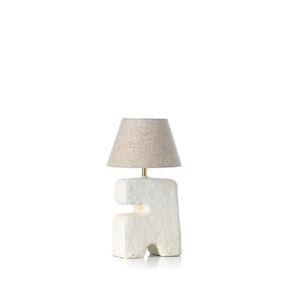 Tafellamp L'Objet – papier-maché, wit, 20x12x25 cm
