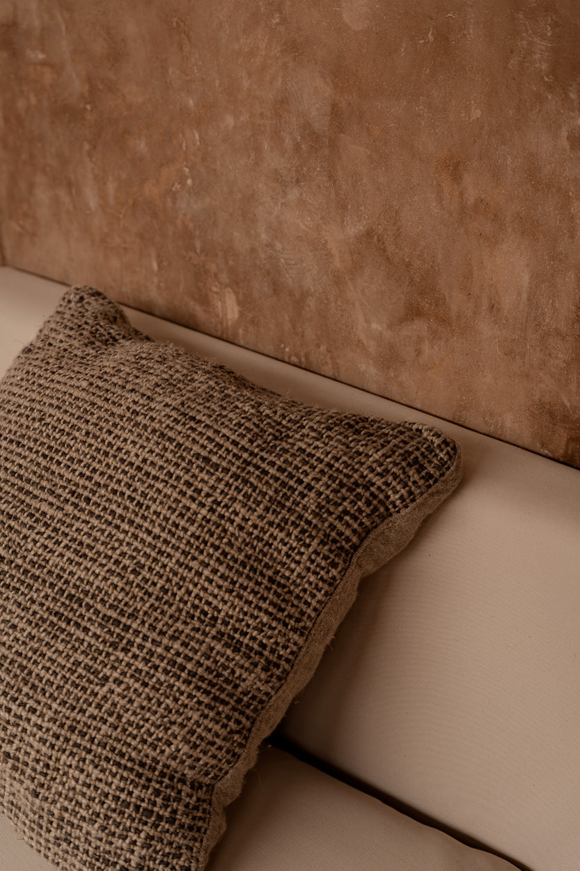 Kussenhoes Linen Grain – linnen, naturel zwart, 50x50 cm