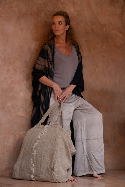 Shopper Tote-ally – linnen, naturel, 40x40 cm