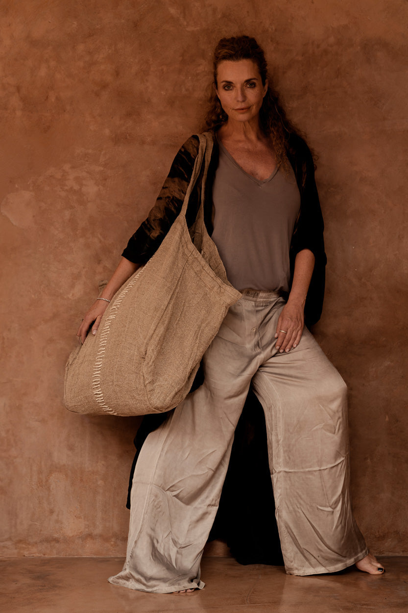 Shopper Tote-ally – linnen, naturel, 40x40 cm