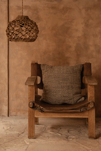 Hanglamp Banara – bananenblad, naturel, ø45×35 cm