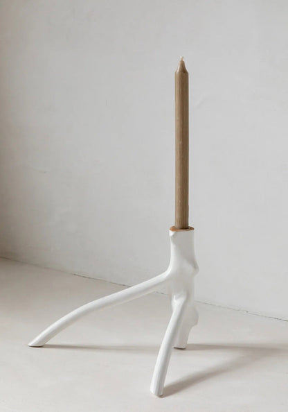 The Triple Twig Candle Holder - White