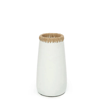 Die hinterhältige Vase - Weiß Natur - M