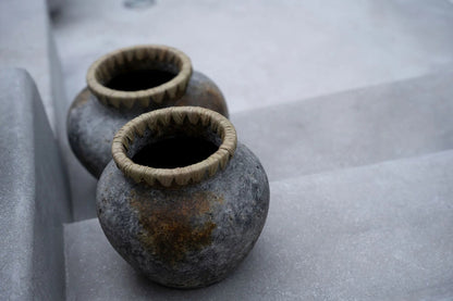 Die stylische Vase – Antikgrau – L