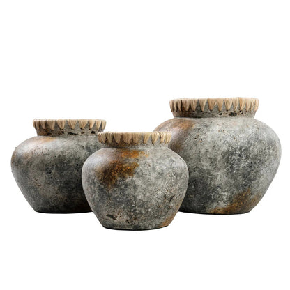 Die stylische Vase – Antikgrau – L