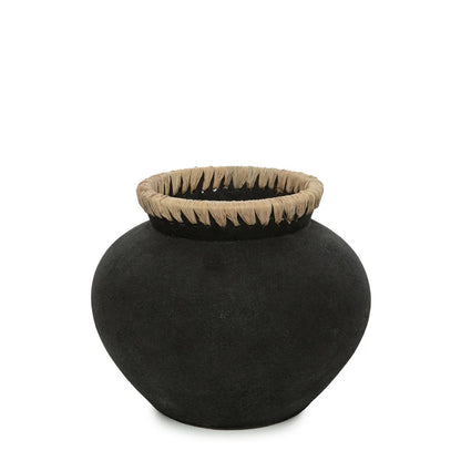 Die stylische Vase - Schwarz Natur - M