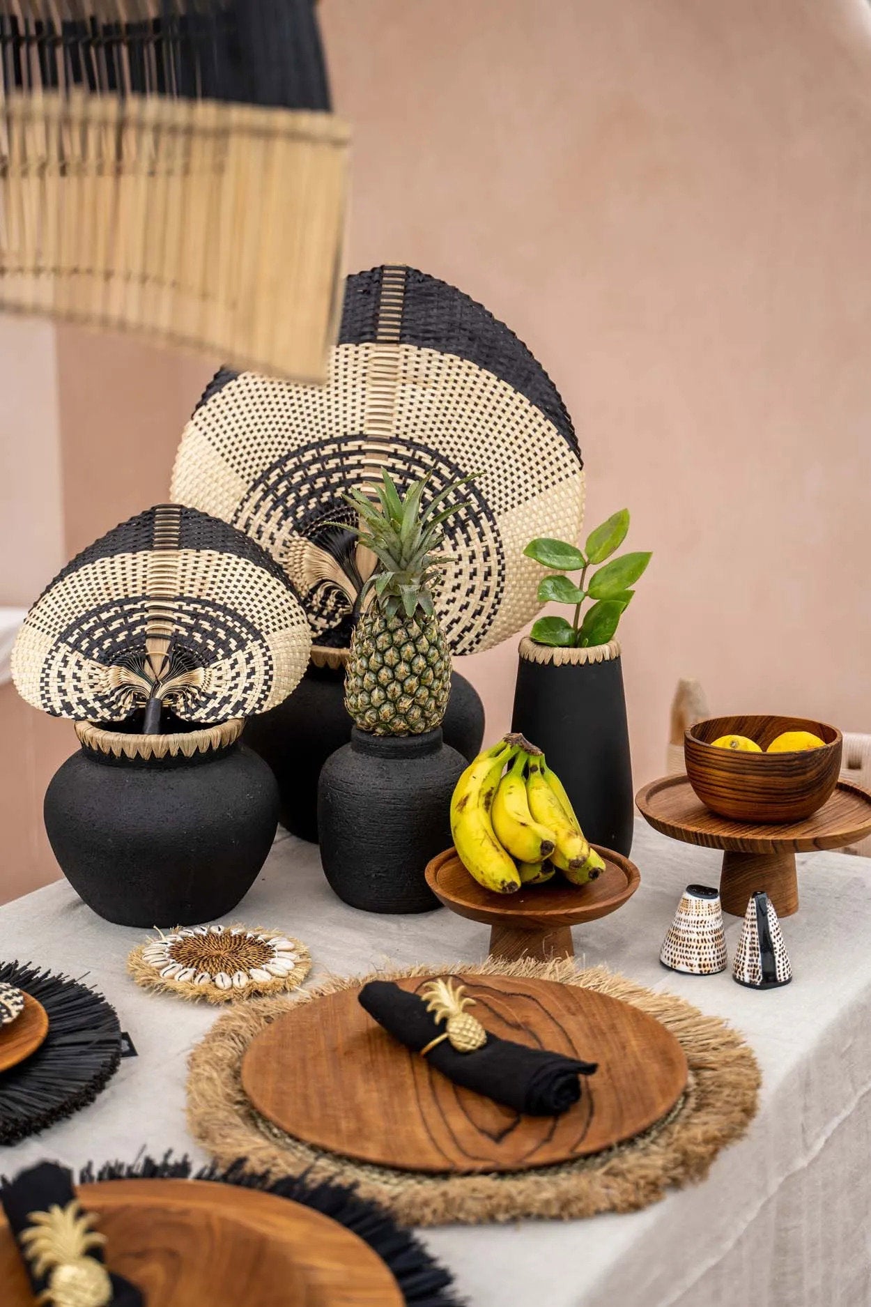 Die stylische Vase - Schwarz Natur - M