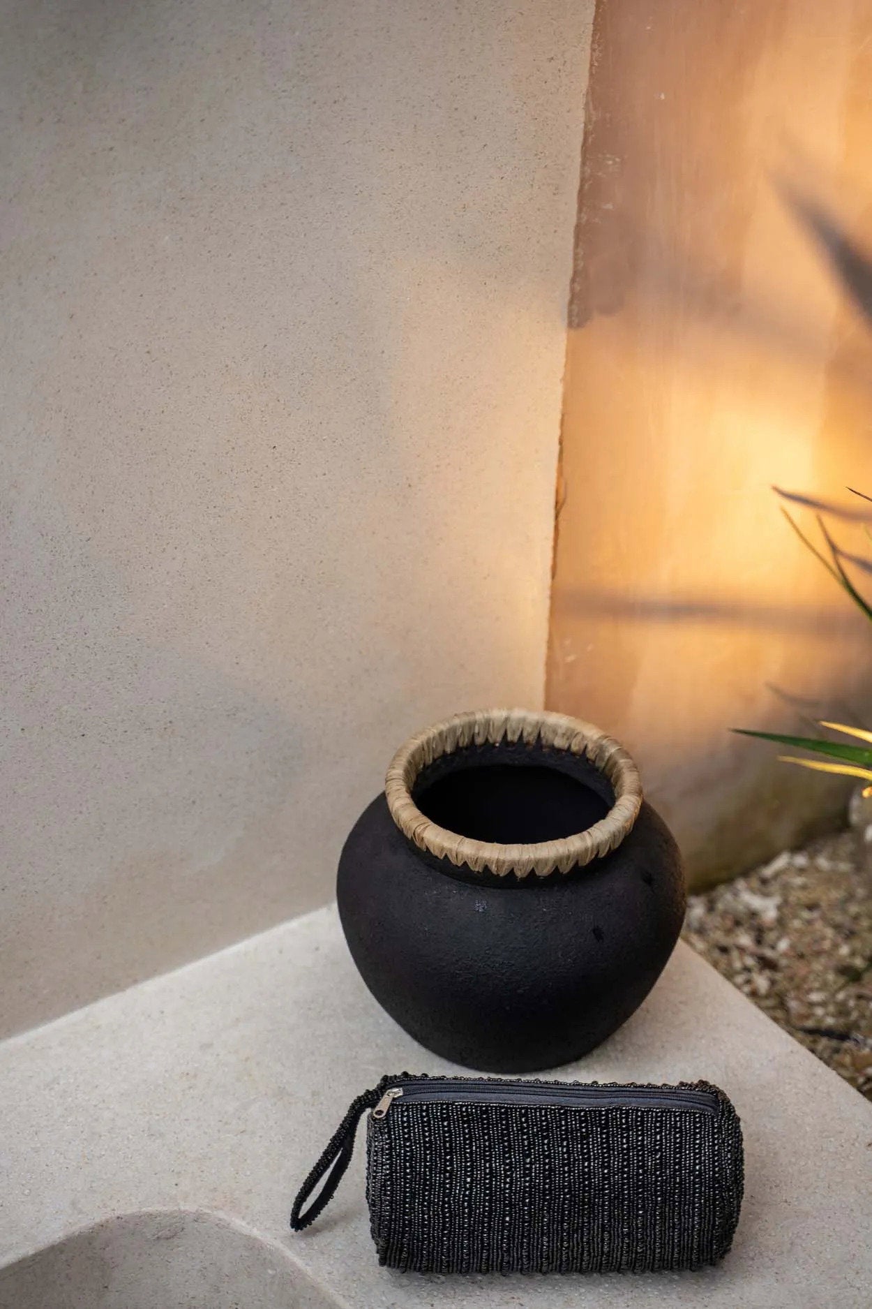 Die Styly Vase - Schwarz Natur - S