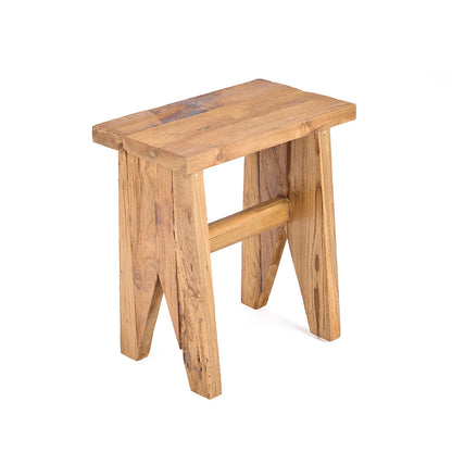 Kruk Siku – gerecycled teakhout, naturel, 40x25x45 cm