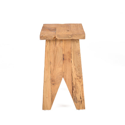 Kruk Siku – gerecycled teakhout, naturel, 40x25x45 cm