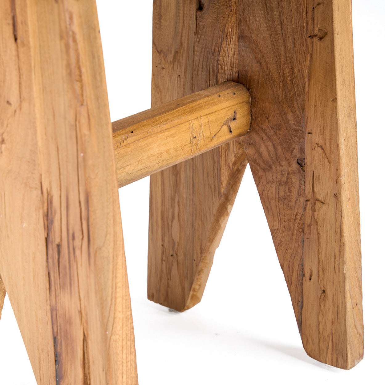 Kruk Siku – gerecycled teakhout, naturel, 40x25x45 cm