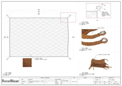 The Coco Shade Rectangular - Natural - 300x200