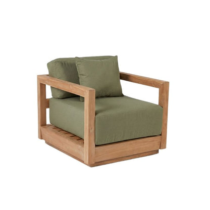 Fauteuil Umalas Outdoor – gerecycled teakhout, algengroen