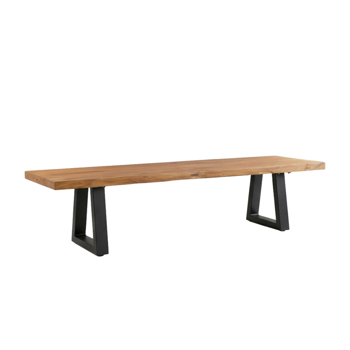 Houten bank met ijzeren poten 280 cm
