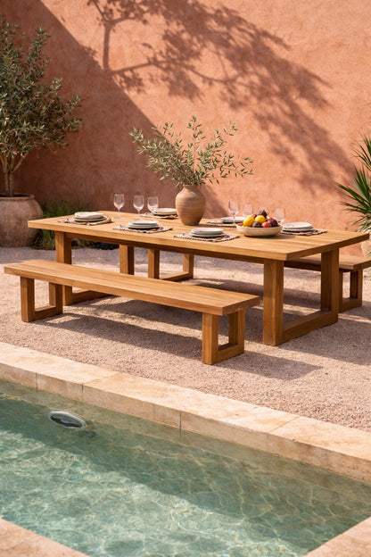 Square leg bench - Natural - 220