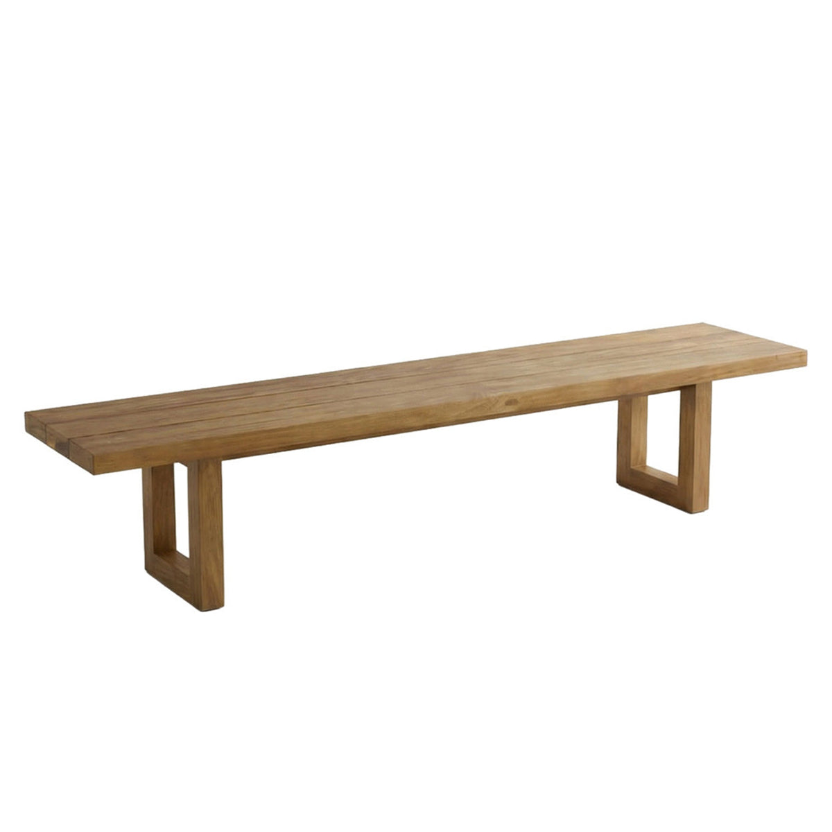 Houten bank met vierkante poten 280 cm
