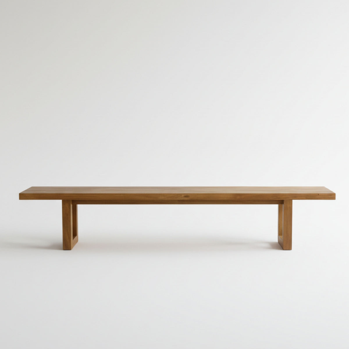 Houten bank met vierkante poten 280 cm